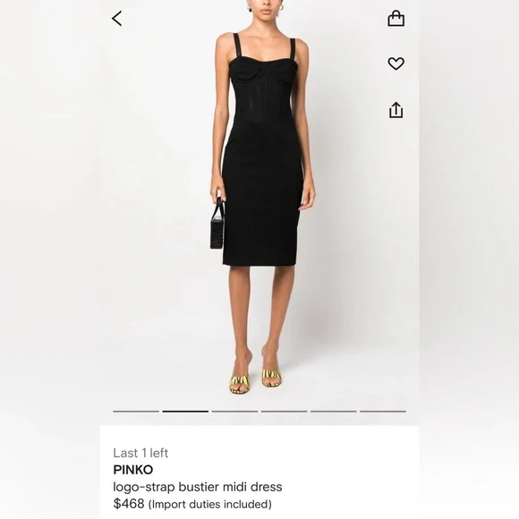 Pinko | Dresses | Pinko Logobustier Midi Dress Size 42 | Poshmark